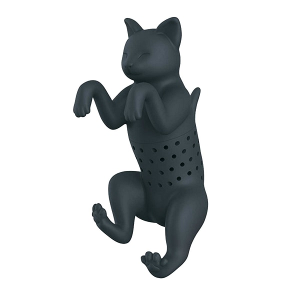 Silikon Cat Te Infuser Problemfri Bryggning Diskmaskin Säker Söt Bärbar Lösblad Tesil Tekanna Kökstillbehör Dark Gray