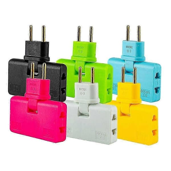 Multi Plug Multifunktion Trådløs Roterende Stik 180 Graders Roterende Stikadapter EU-konverter vit