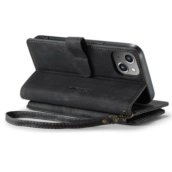 For iPhone 14 Plus CaseMe C30 Multifunksjonelt Telefon Skinnetui Black