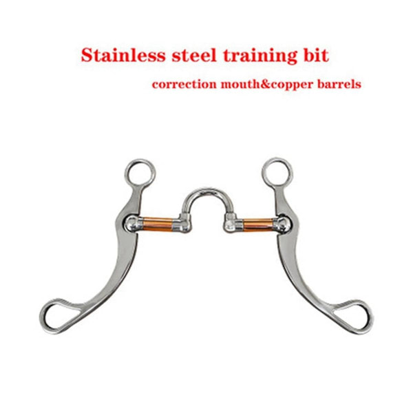 Rostfritt stål Snaffle Bits Hästbits Western Snaffle Bits för munträningsbits med kopparport Silver