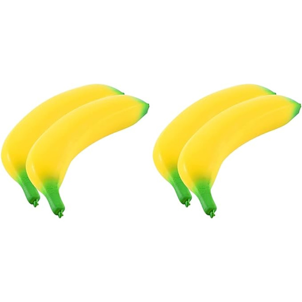 4 stk afspændingslegetøj naturtro bananform legetøj tryklegetøj Yndigt bananlegetøj til børn Voksen