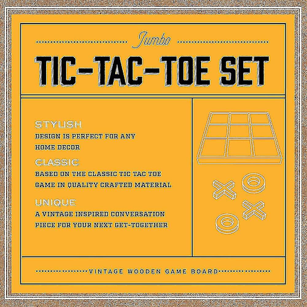 10-delars Premium Solid Wood Tic-Tac-Toe Spelbräde Jätte Guld 14 tum Utomhus/Inomhus Festuppsättning Leksak För