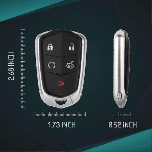 Cadillac XT5 ATS CTS SRX XTS Escalade Erstatningsnøglefob-cover med 5-knaps nøgle