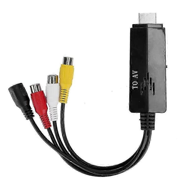 HDMI til RCA Video Converter til TV VHS VCR DVD Sort ABS Adapter