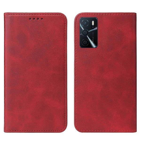 Magnetisk læder telefoncover til OPPO A54s Red