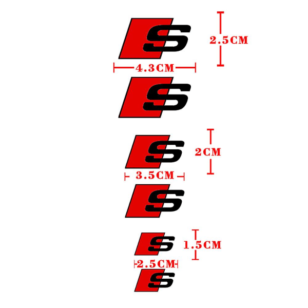 6 stk/sett Car Styling Bremsecaliper Deksel Dekorative Dekaler Klistremerke For A3 A4 A5 A6 Q3 Q5 Q7 Rs3 Rs4 Rs5 Rs6 Rs7 Sport For Quattro White