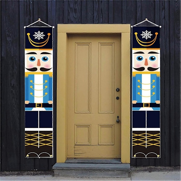 Nötkrackare Juldekorationer, Jul Nötkrackare Banner jul dörr dekorationer Veranda Jul Nötkrackare Soldat Banner 30x180cm