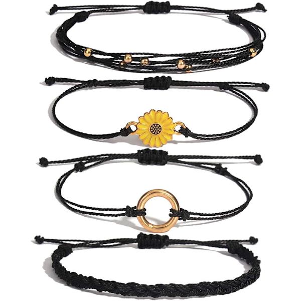 Handflätat Solrosrep Armband Boho Surf Rep Charm Br