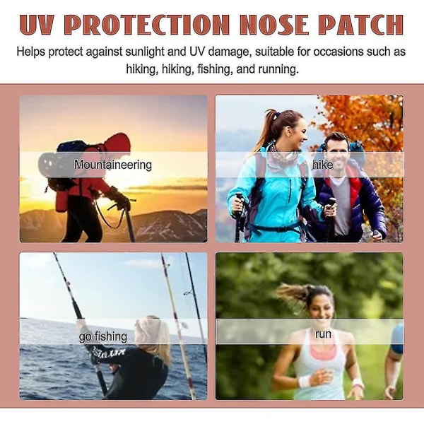 24 stk solbeskyttelse neselapp Uv-beskyttelse nesedeksel Sport utendørs Hudvennlig solneseklistremerke 24pcs