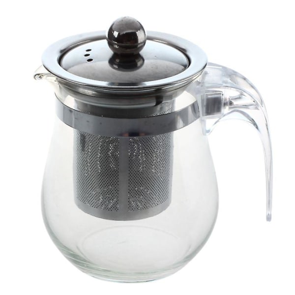 350 ml lämmönkestävä kirkas lasi teekannu ruostumattomasta teräksestä infuser kukka teekannu Clear
