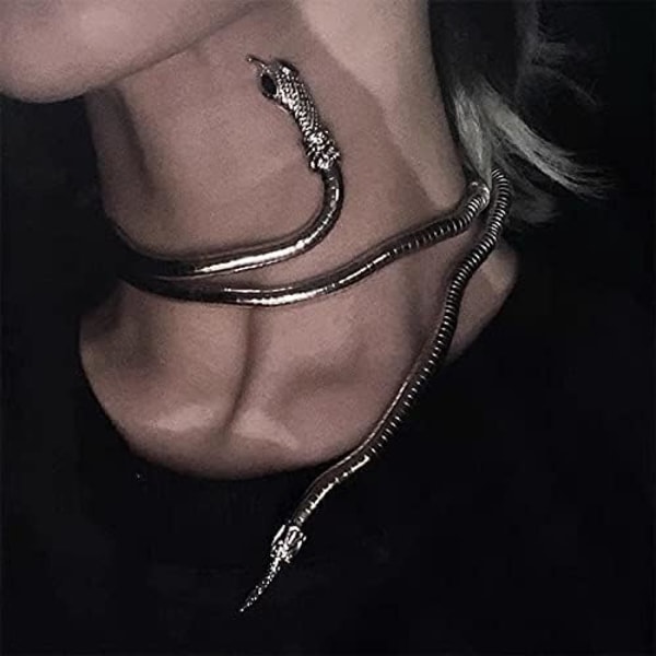 Böjlig orm armband för kvinnor Justerbar Punk orm Choker - Flexibel Multi-Purpose Medusa Halsband Hollween Smycken