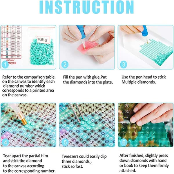4 st DIY 5D Diamantmålning med rosor, Punktmålning