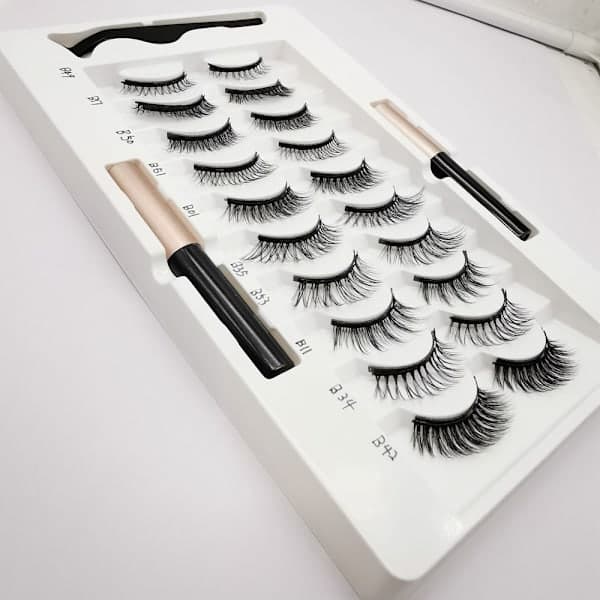 10 par magnetiske øyevipper Eyeliner Liquid & Pinsett Sett