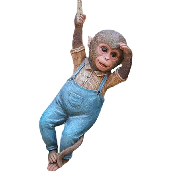 Hanging Monkey Statue - Resin Swinging Monkey Statue