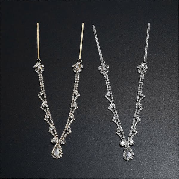 Pannekjede for Rhinestone for Hodekjede Gull Sølv Boho Krystall Hodeplagg Krystall Pannebånd Hårtilbehør Silver