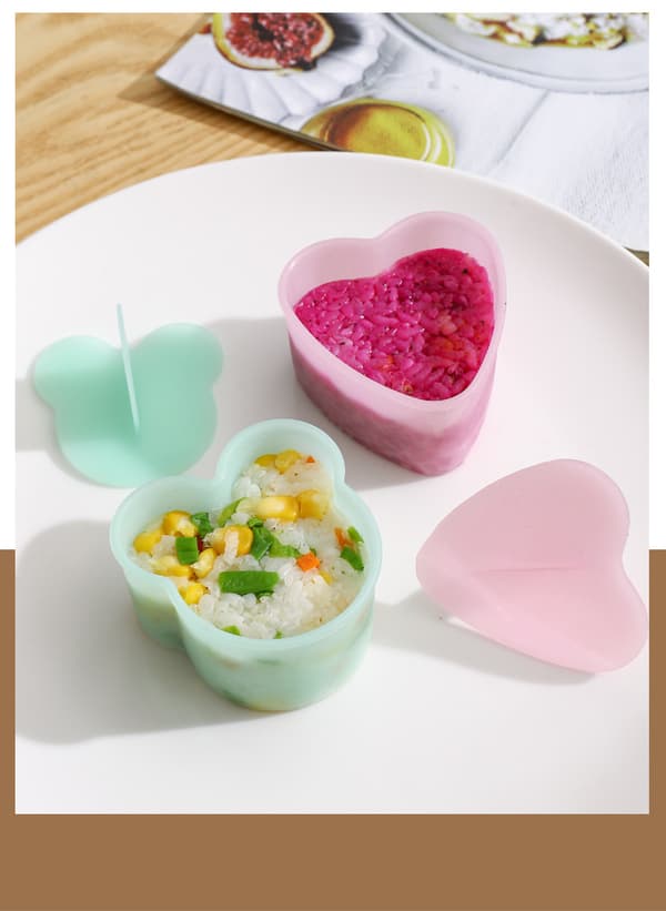 8 stk. Maker Form Press (Non Stick) Onigiri Sushi Maker Form Kit Risbold Form Shake Sushi Makers Form med Lille Ris Padle, Pensel