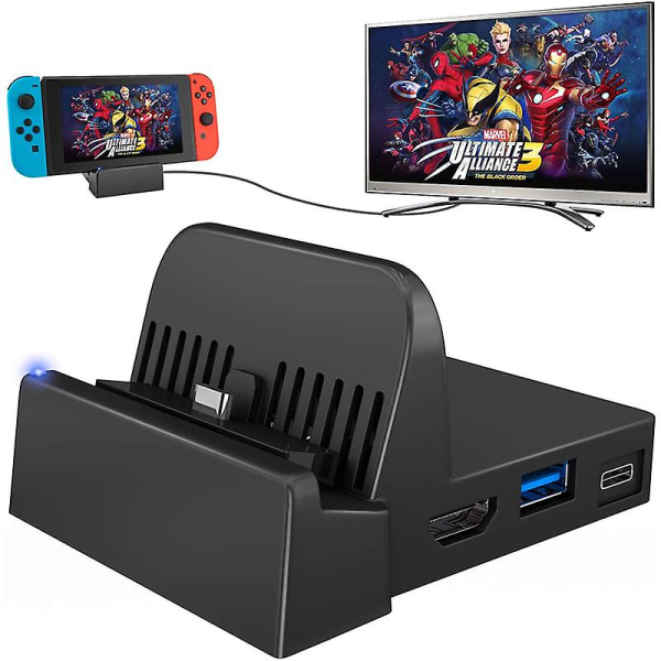 Bærbar Mini Switch Tv Docking Station Opladningsstander Udskiftning af Switch Dock Sæt, Kompakt Swi