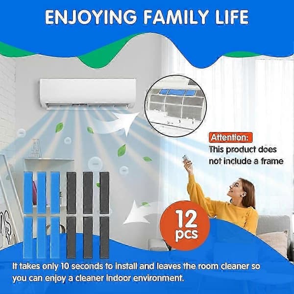 12 STK. Erstatnings Split Luftfilter til Mitsubishi Electric MAC-2300FT-E MAC-3000FT-E Klimaanlæg