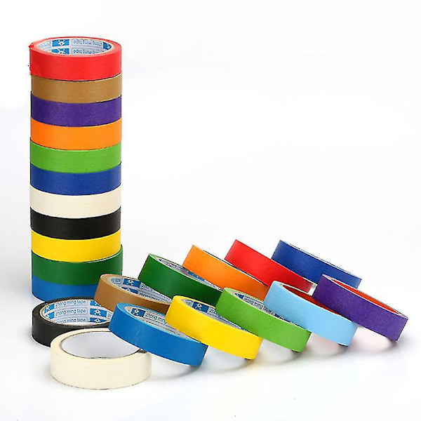 10 kpl 10 väriä 20 m värillinen peittoteippi Rainbow Color Easy Tear kodinsisustustoimistotarvikkeet