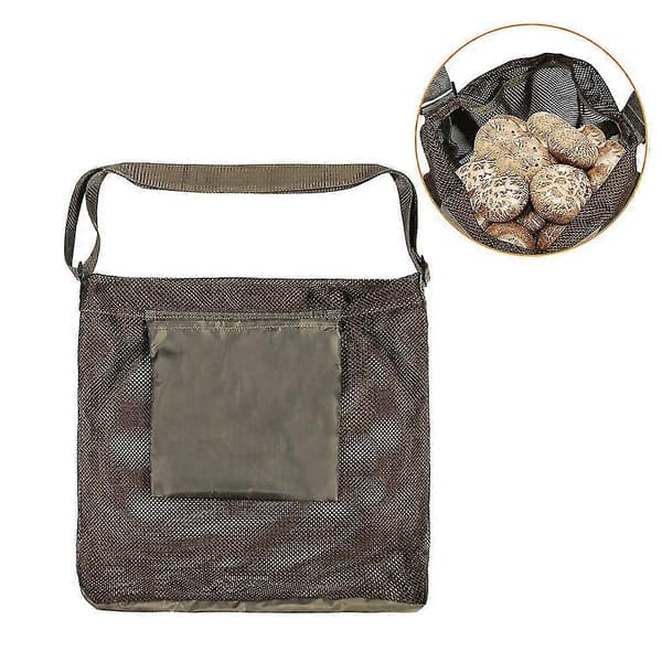 Mesh Foraging Pouch Harvesting Bag Utendørs Soppjaktpose Sammenleggbar Fruktsamlepose Black