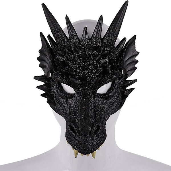 Cosplay-lohikäärmemaski, karnevaaliasu, naamiaiset, karnevaaliasu Black