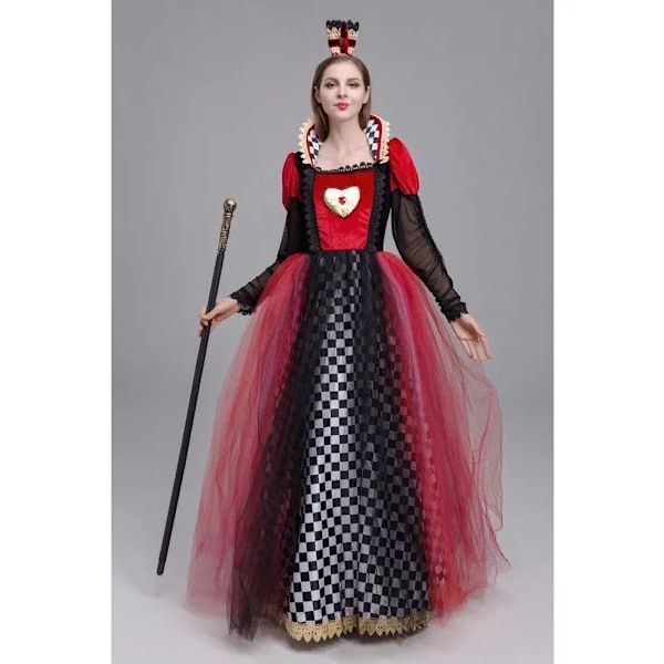 Halloween Kostume Hjerter Dame Prinsesse Kjole Kvinder*Piger 130 cm