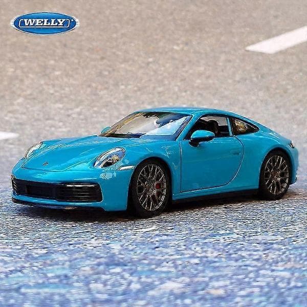 1:24 Carrera 4S Modellbil, Legering Plastmaterial, Samlarleksaksbil Blue