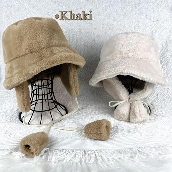 Fuzzy Bucket Hat för Kvinnor och Män - Luddig, Söt Bucket Hat för Vinter, Varm Plysch, Fiskehatt, Fluffig Sherpa, Rolig Hatt A-khaki