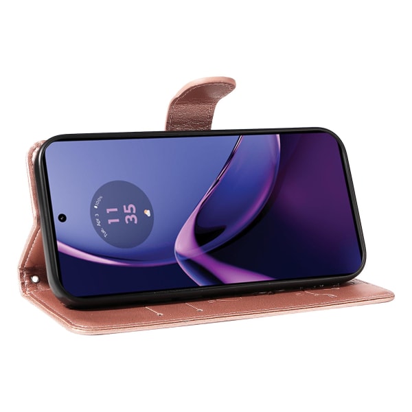 För Motorola Moto G84 5G phone case med aprikosblommönster Rose Gold