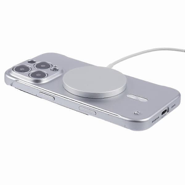 Til iPhone 14 Pro Cover Kompatibel med MagSafe Hårdt PC Rammeløst Telefoncover Multicolor Silver