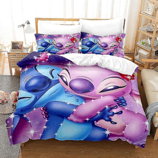 Sti02 Stitch 3d Printed Sängkläder Set Påslakan Quilt Cover Örngott Barn Gift - hy US TWIN 173x218cm