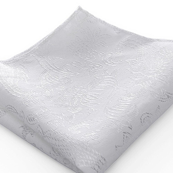 Sliktta Miesten 3-osainen Paisley-mekkoliivi ja set ja taskuneliö White M