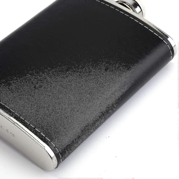 4-pack Hip Flask för Sprit, 8 Oz Rostfritt Stål Läcksäker Läderfodral Fickflaska med Trattar