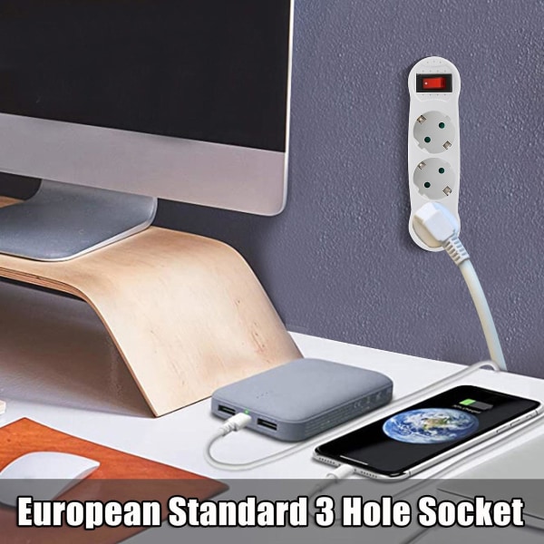 Europæisk standard 3-socket rundt stik 3-huls socket med On Off
