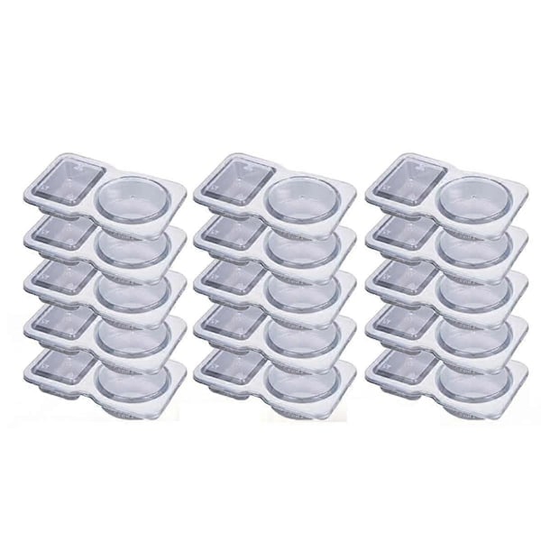 Dobbelt Rum Krydderibeholder med Låg - 3 Oz 2 Rums Snackbeholdere Genanvendelige Saucebeholdere 35 STK 15PCS