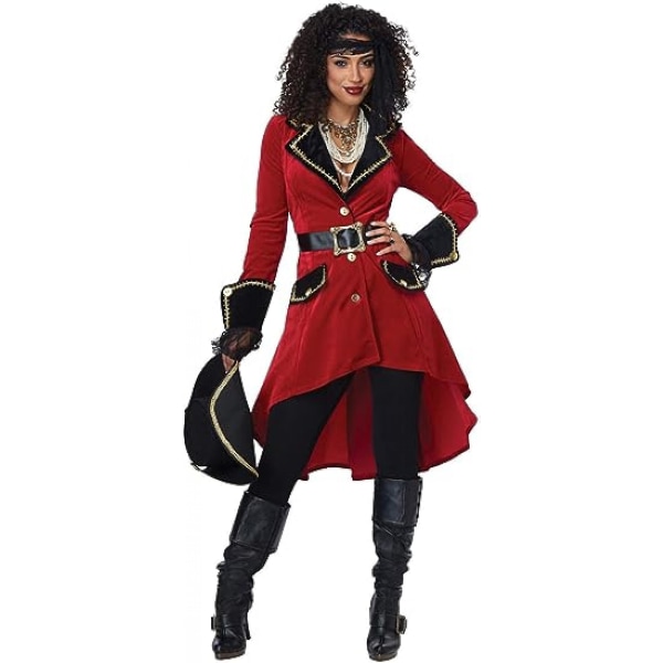California Costumes Dam High Seas Heroine - Vuxen Kostym Vuxen Kostym, Lämplig för Cosplayred/svart, Stor
