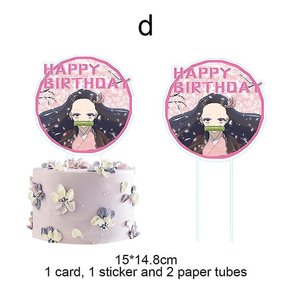 Demon Slayer Birthday Party Supply Tecknad Kamado Nezuko Printed Party Dekor D