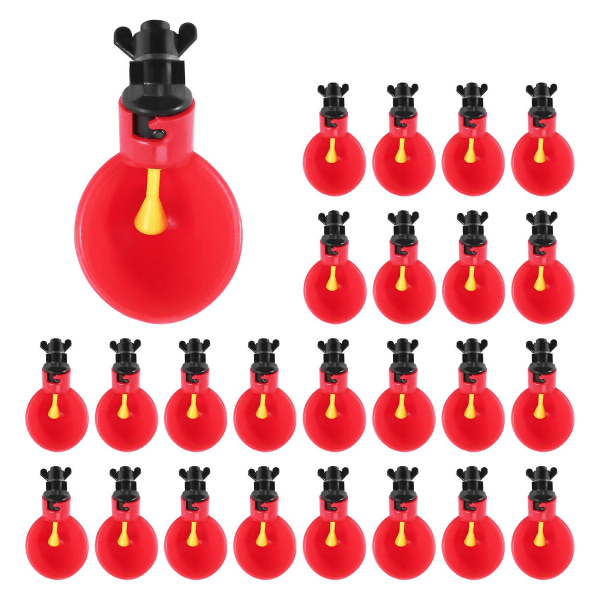 24 st foderautomatisk fågelhus Fjäderfä Kycklingfönsdrickare Vattendrickskoppar Dricka boskap Red