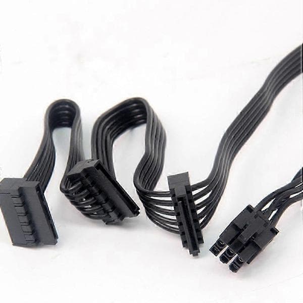 6-pins PCIe til 3 SATA SSD strømkabeladapter for utvalgte GPU-er og PSU-er 1Pcs Black