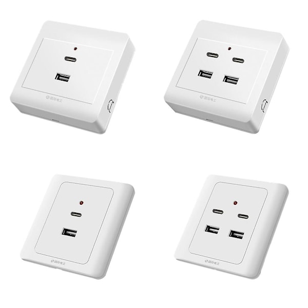 Usb-pistorasia Typec Usb Seinälaturi Pistorasia Latausvirtapistorasia Usb-porteilla C