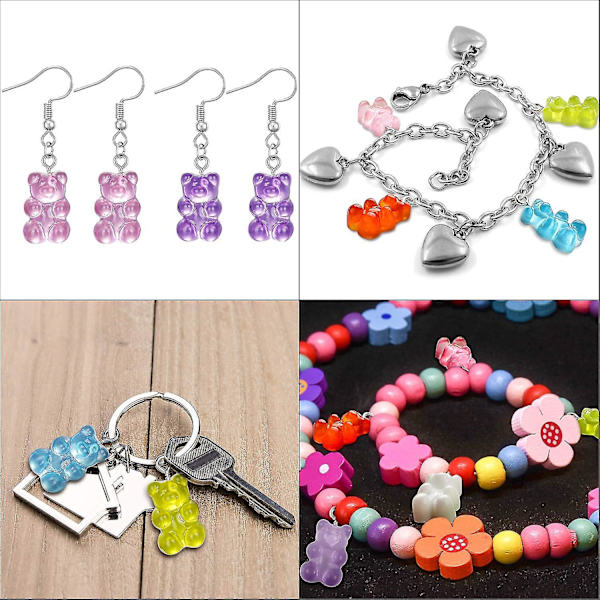 89 kpl Gummy Resin Bear Charms riipuksia