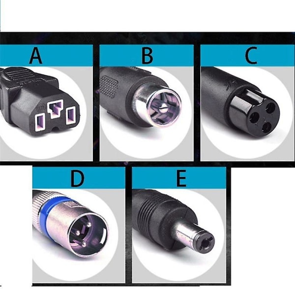 48v 2a Lithium Batterilader For Elsykkel Scooter Balanse Billader Lader Strømforsyning- Black