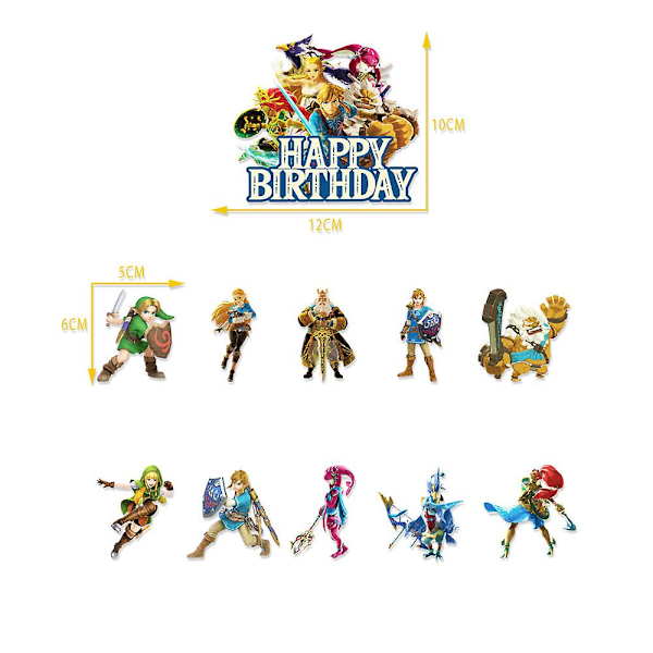 The Legend Of Zelda Spil Tema Fest Balloner Kit Cupcake Toppers Kage Dekoration Tilbehør Gunst