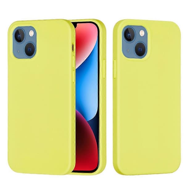 Silikon telefondeksel i ensfarget Lemon Yellow For iPhone 15