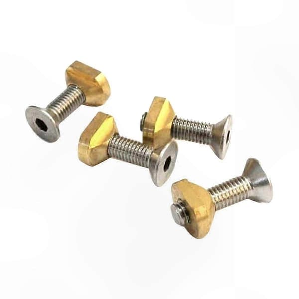 4-pack M8 T-muttrar i mässing för hydrofoil-surfingutrustning, guldfärgad monteringshårdvara Gold