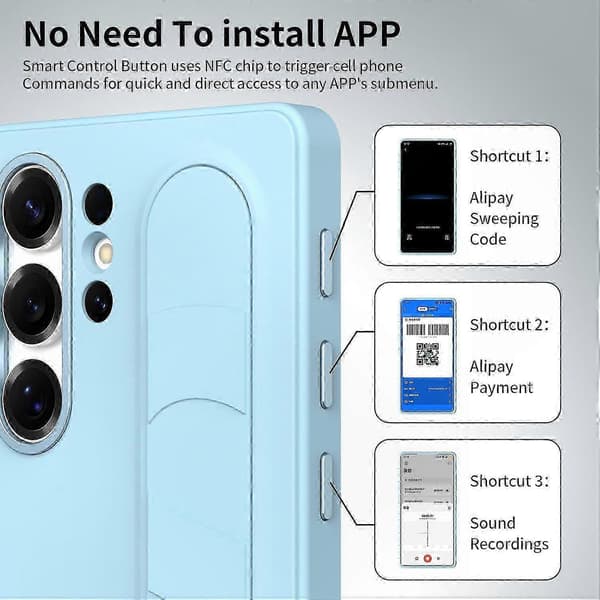Anpassningsbart Smart Nyckelkontroll Armbandsstativfodral för Galaxy S25 Ultra - PC + Silikonskal