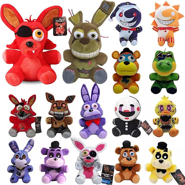 20cm Kawaii Freddys Animal Plush Toys Foxy Bonnie Bear Ribbit Stuffed Toys In Stock Plush Birthday Gift For Kids 12