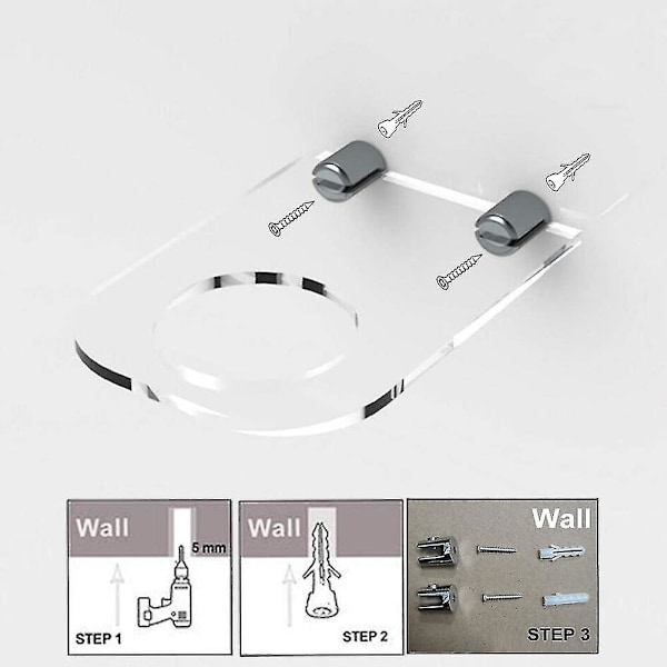2-pack Ball Holder Display Stativ, Akryl Veggmontert Ball Hanger Oppbevaringsstativ
