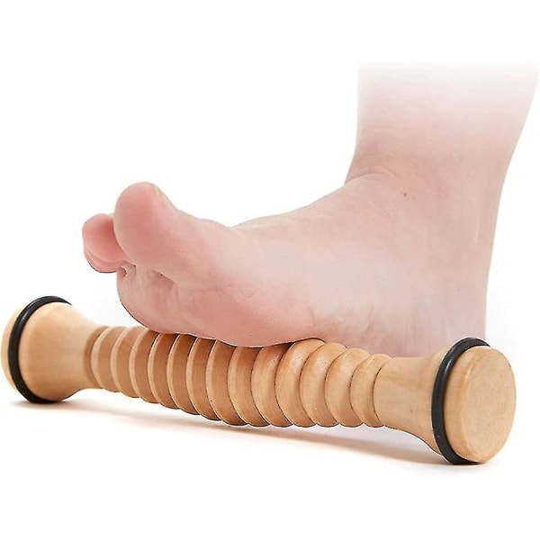 Träfotvals fotmassagerulle akupressurfot för att lindra plantar fasciit, fotsmärta, myofascialt smärtsyndrom hälsosam avslappnande trä
