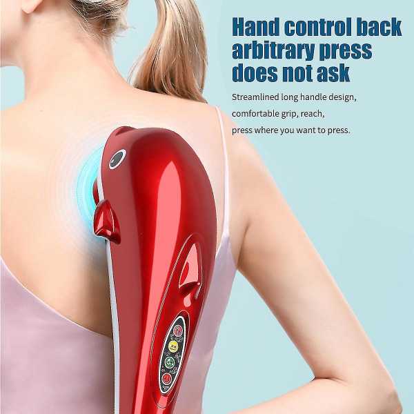 Elektrisk Dolphin Massager Ryggmassage Hammer Vibration Infraröd Stick Roller Cervical Body Massage Type A